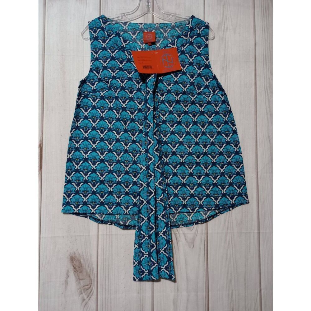 Tracy Negoshian Shirt Ladies Extra Small Navy‎ Teal Sleeveless
